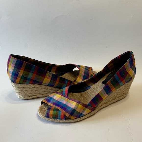 Lauren Ralph Lauren Shoes - Ralph Lauren plaid Cecilia wedge espadrilles